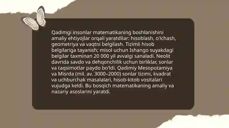 Matematikaning rivojlanish davrlari 3