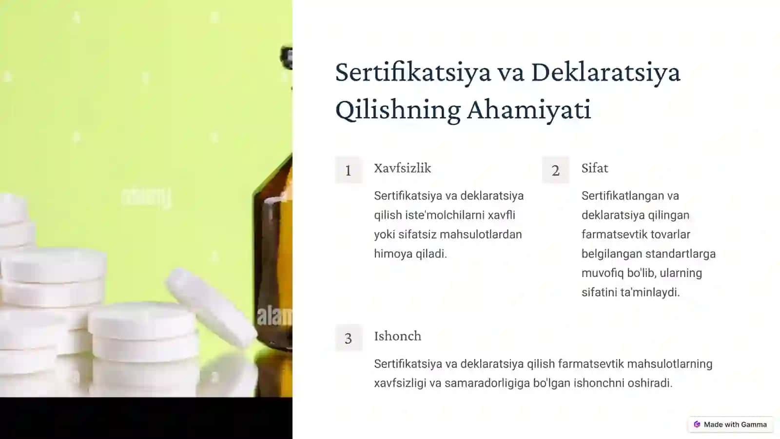 Farmatsevtik Tovarlarning Sertifikatsiyasi va Deklaratsiya Qilish 3