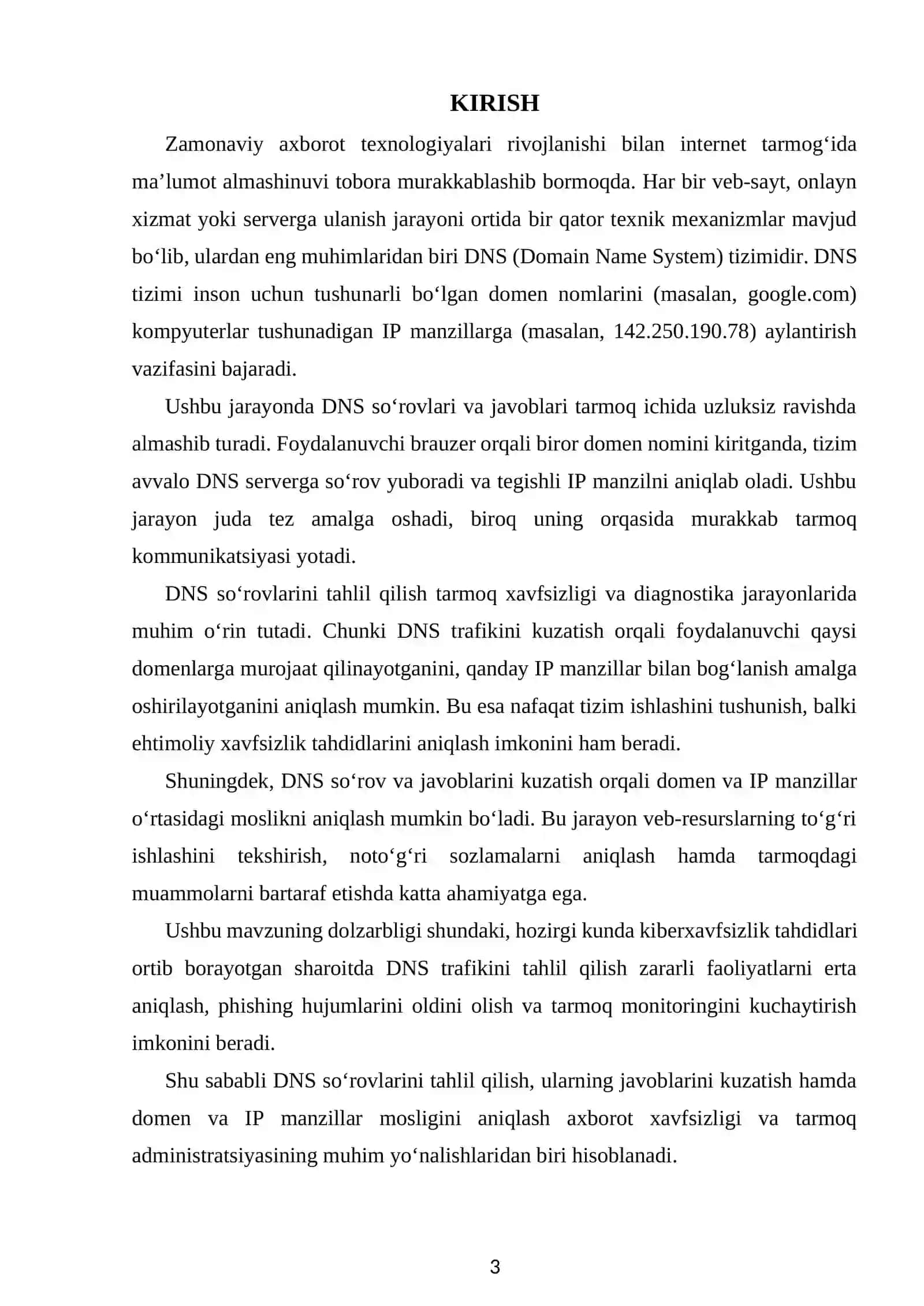 Dns so'rovlarini tahlil qilish 3