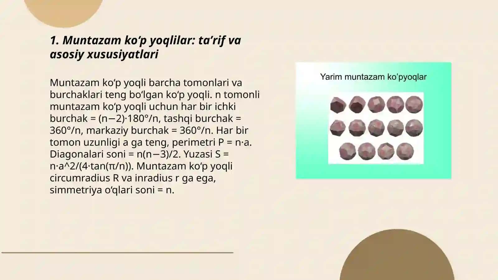 Muntazam ko‘p yoqlilar 3