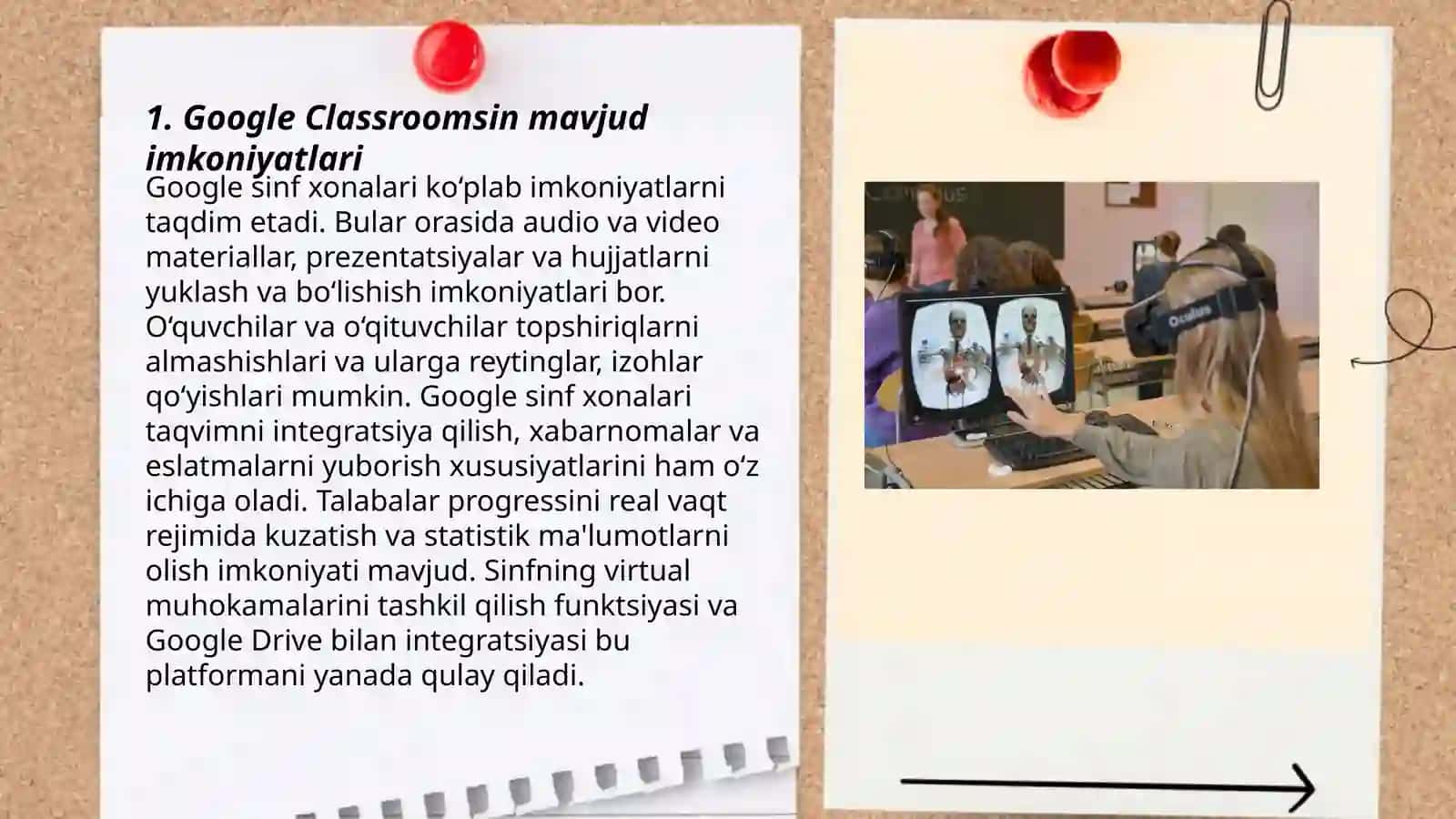 Google Classroomsin mavjud imkoniyatlari 3