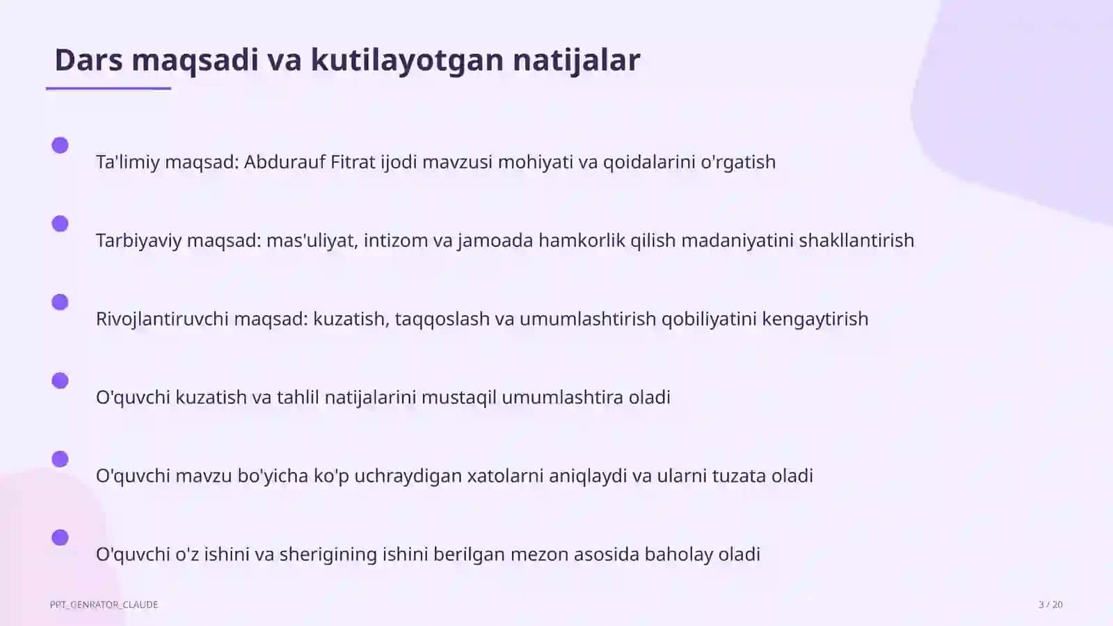 Abdurauf Fitrat ijodi (9-sinf) 3
