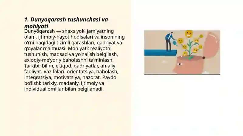 Dunyoqarawning mohiyati tuziliwi va asosiy funksiyalari 3