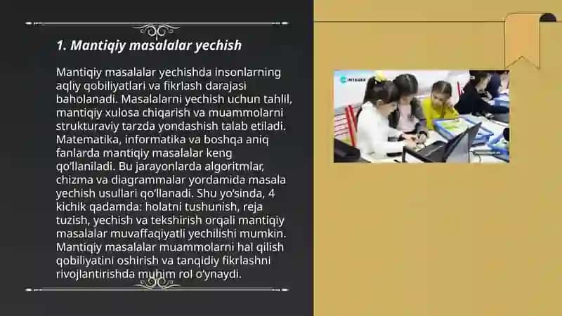 Mantiqiy Masalalar Yechish 3