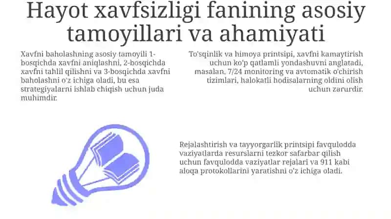 Hayot xavfsizligi fani: Ta'rif, tamoyillar va ahamiyati 3