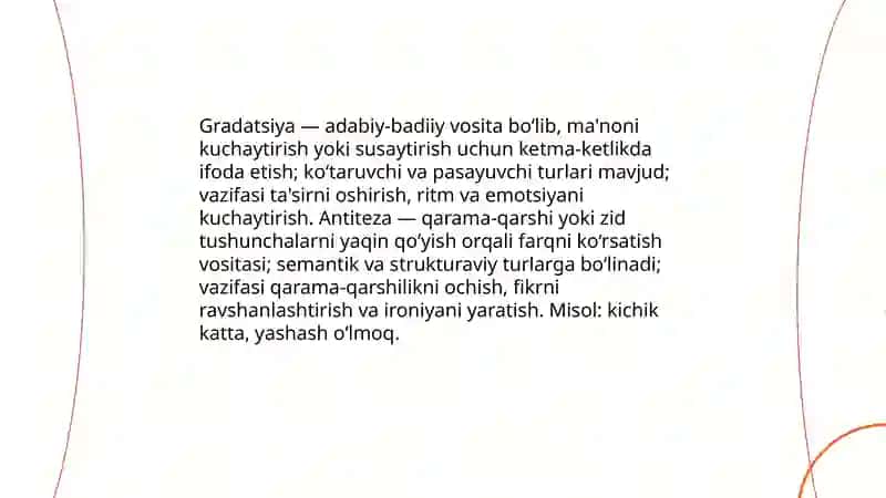 Gradatsiya va antiteza. 3