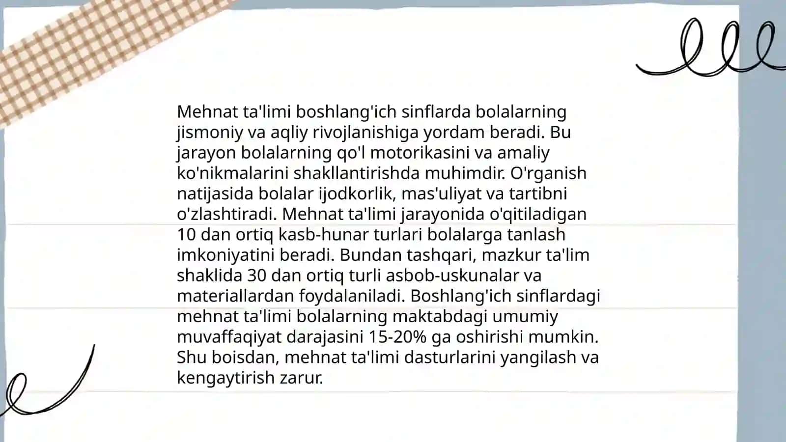 Boshlang'ich ta'limda mehnat tarbiyasi va kasb -hunar turlari 3