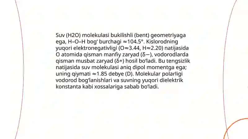 Suvning kimyoviy xossalari 3