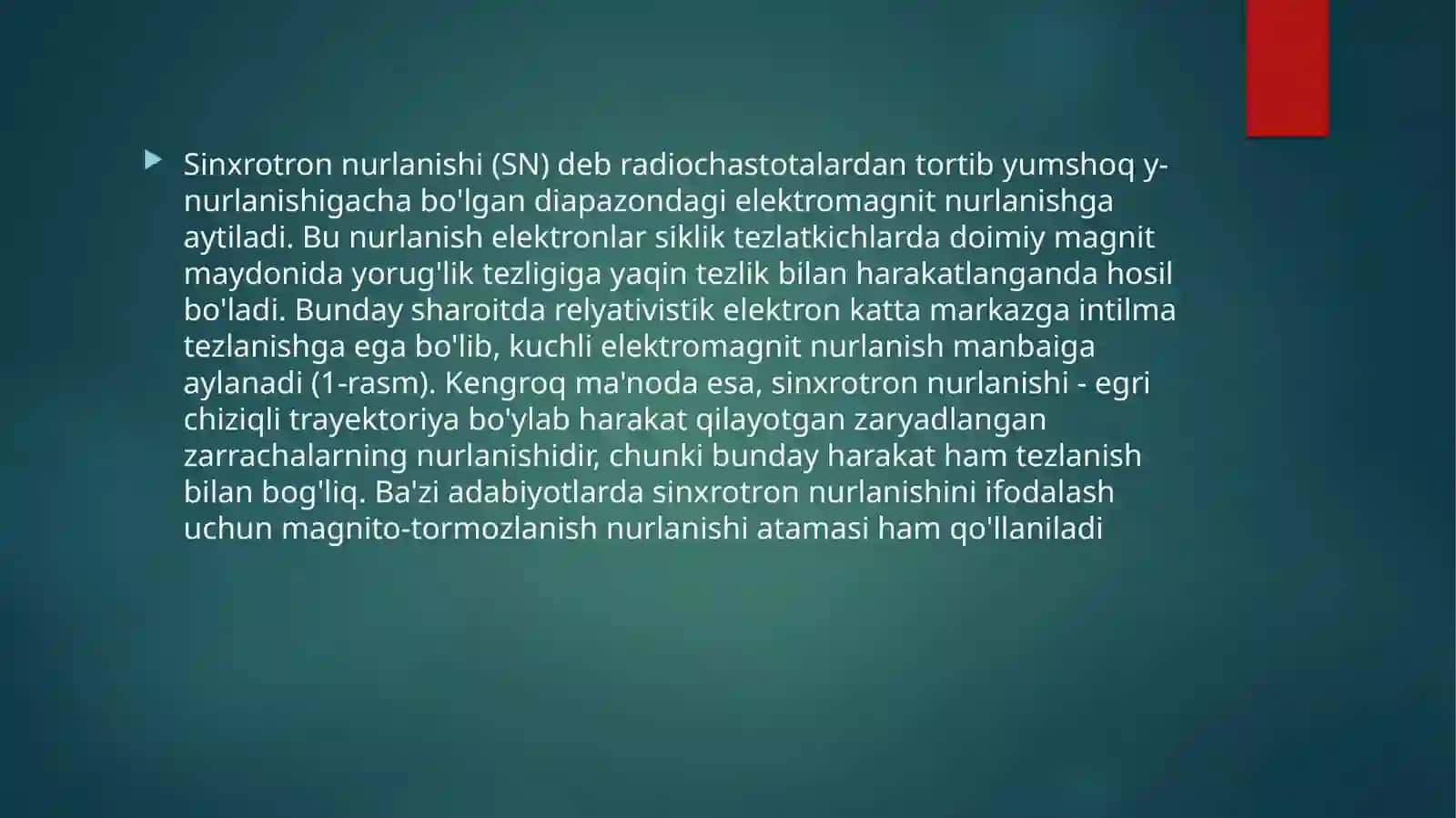 Sinxrotron nurlanishi 3