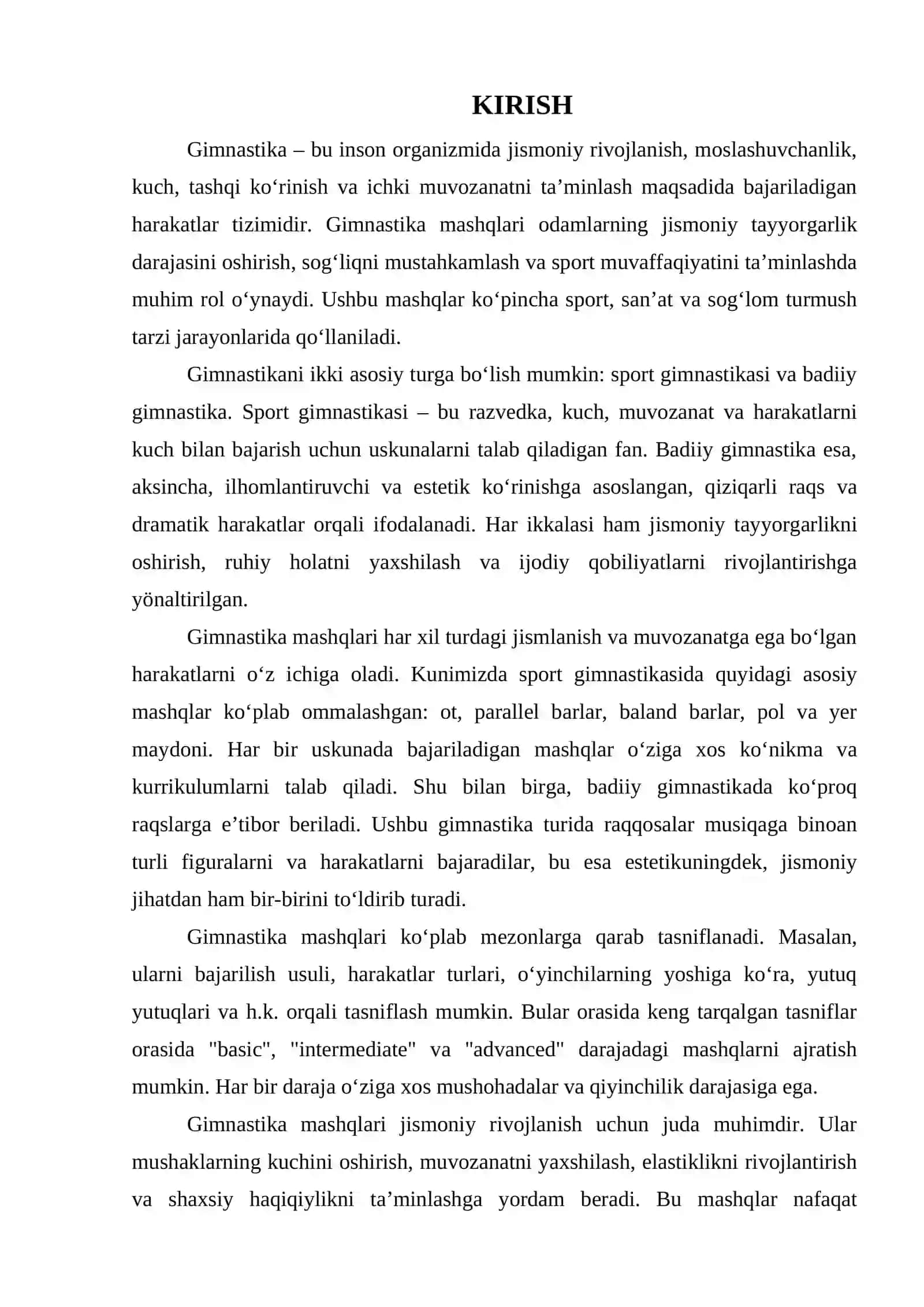 GIMNASTIKA MASHQLARINING TASNIFI 3