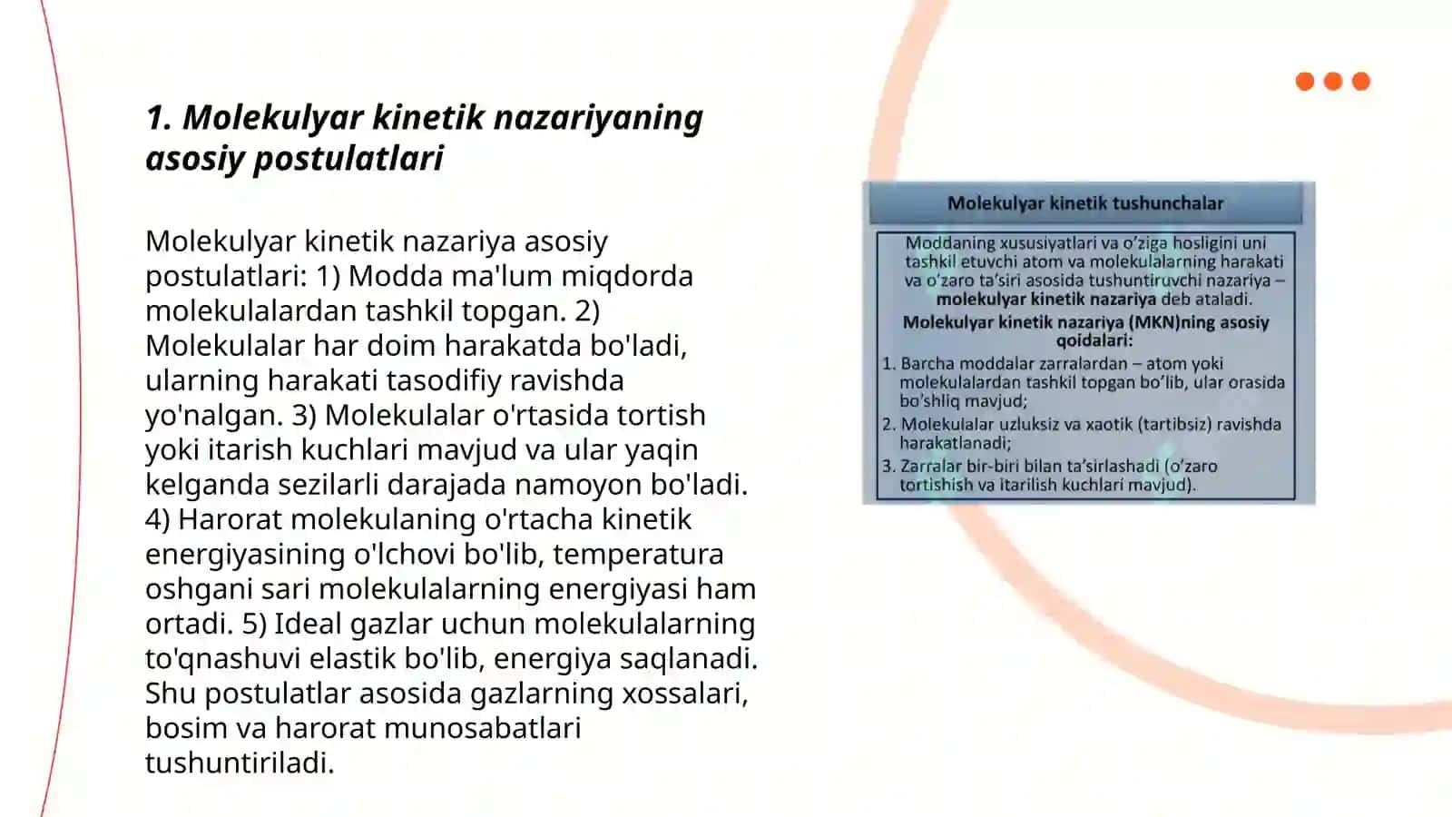 Molekulyar kinetik nazariyaning asoslari 3