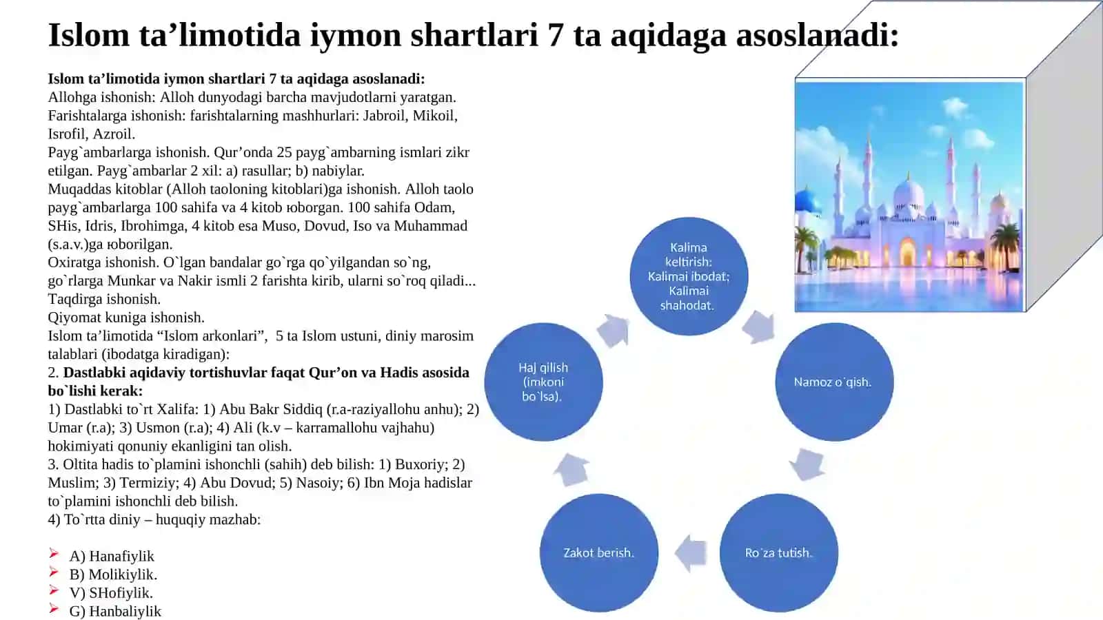Islomdinining aqidaviy yo'nalishlari va maktablari 3