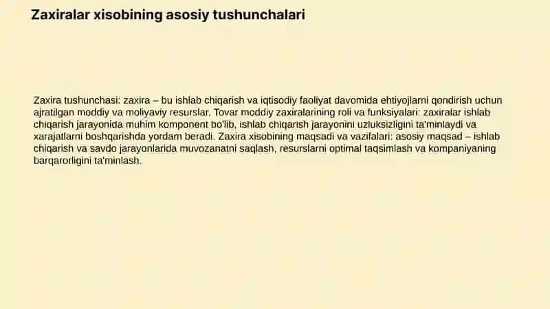 Tovar moddiy zaxiralar xisobi. 3