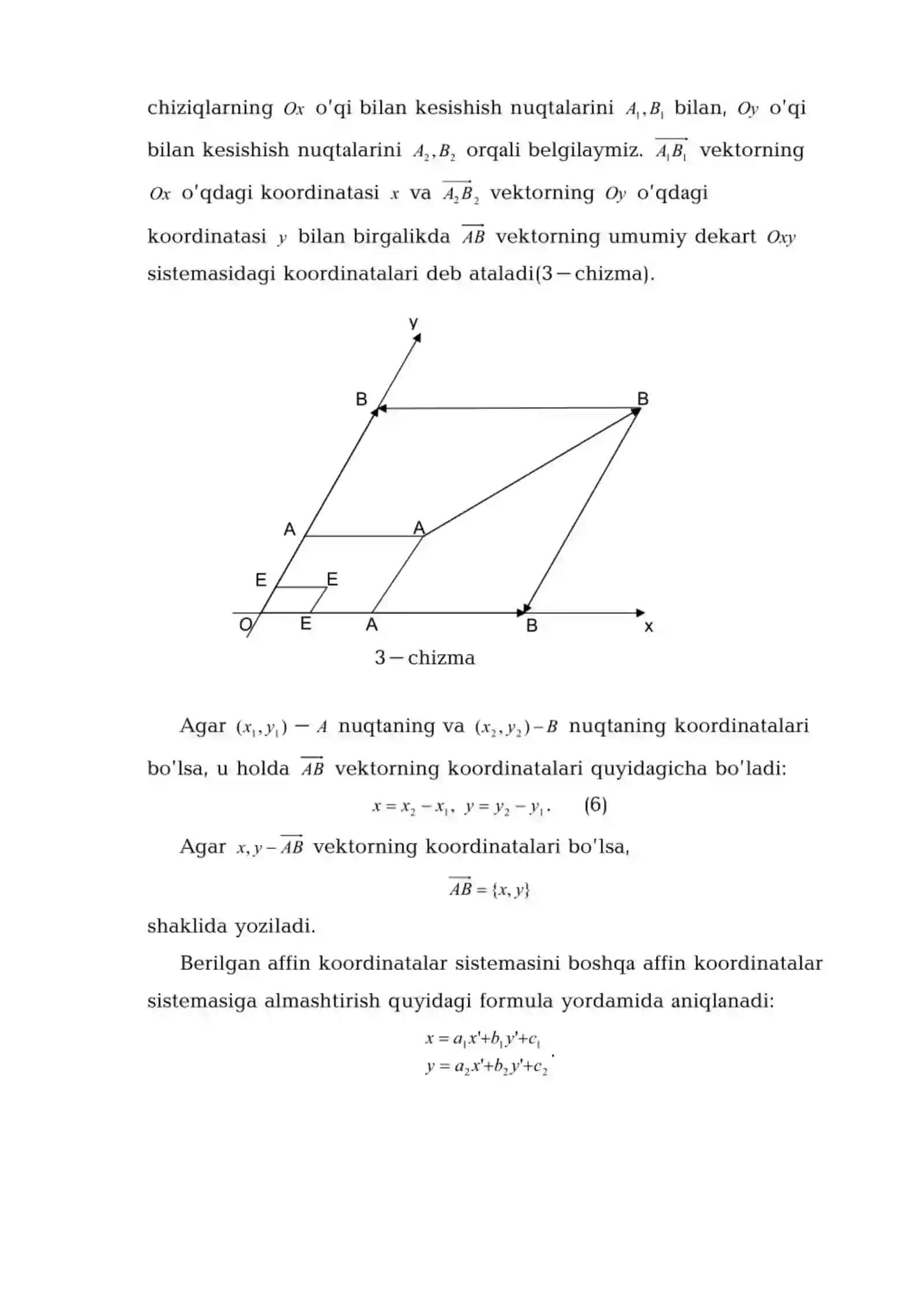 Affin, Dekart va qutb koordinatalar sistemasi 3