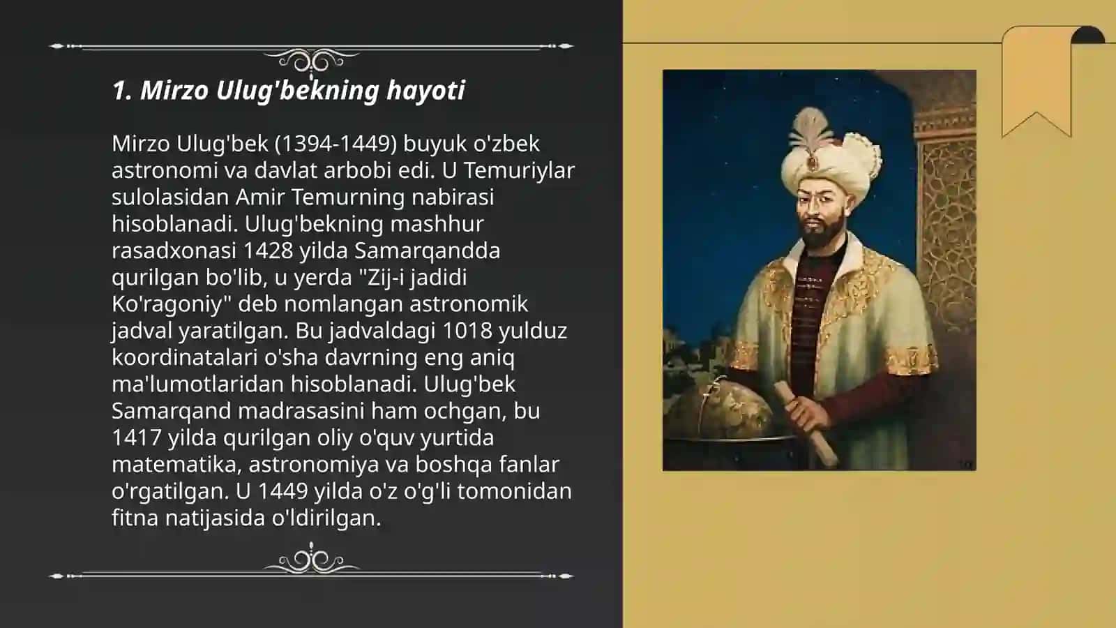 Mirzo Ulug'bekning Hayoti 3