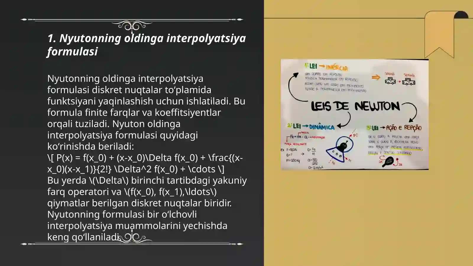 Nyutonning interpolyatsion formulalari 3