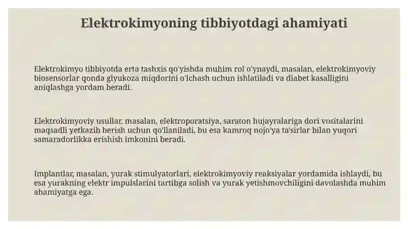 Elektrokimyo Tibbiyotda 3