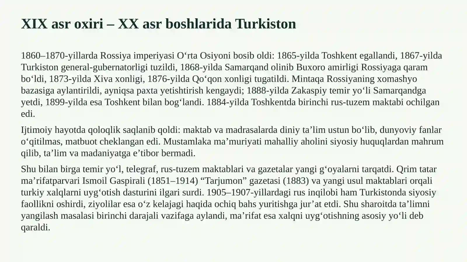 O‘zbekiston hududida jadidchilik harakati va milliy uyg‘onish 3
