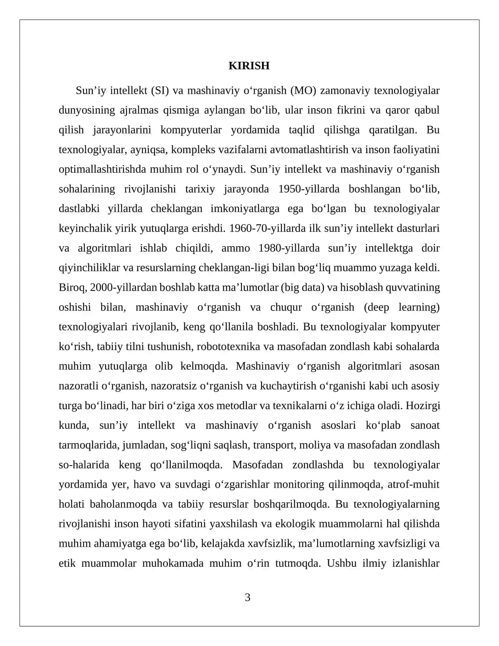 Sun’iy intellekt va mashinaviy o‘rganish asoslari 3