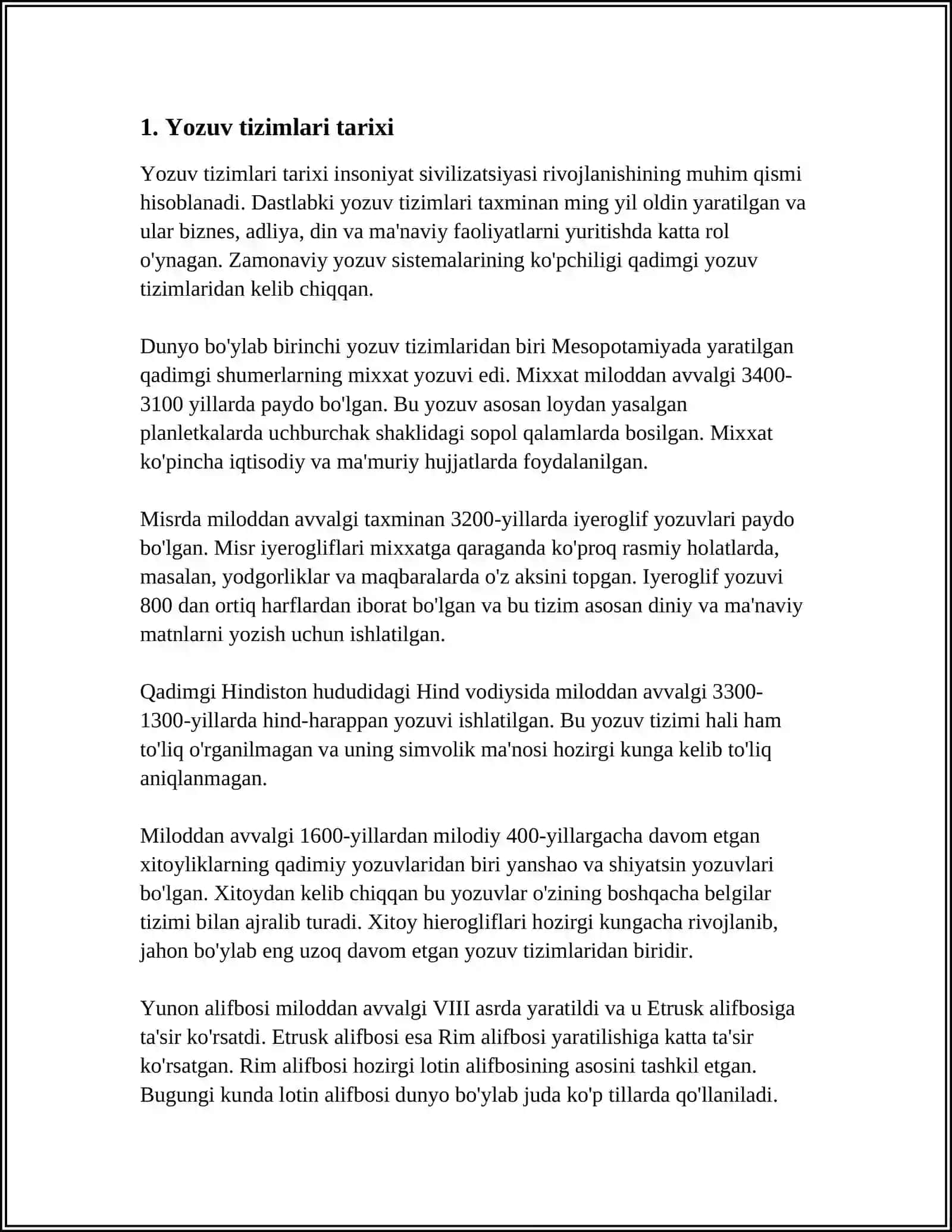Yozuv tizimlari tarixi 3