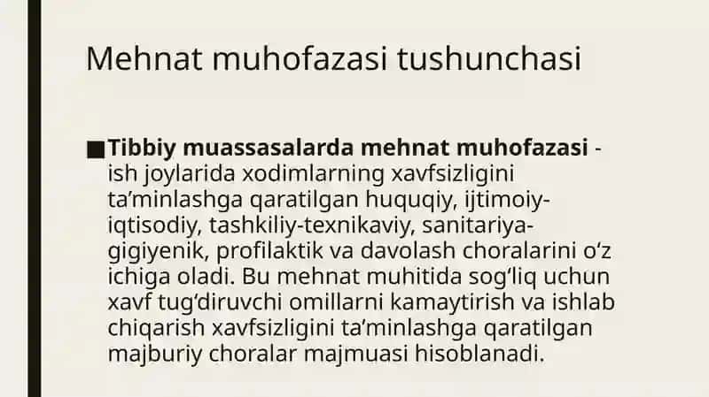 Tibbiy muassasalarda mehnat muhofazasi va texnika xavfsizligi 3