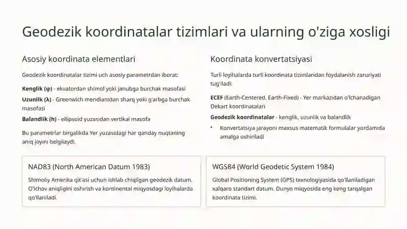 Geodezik koordinatalar tizimlari 3