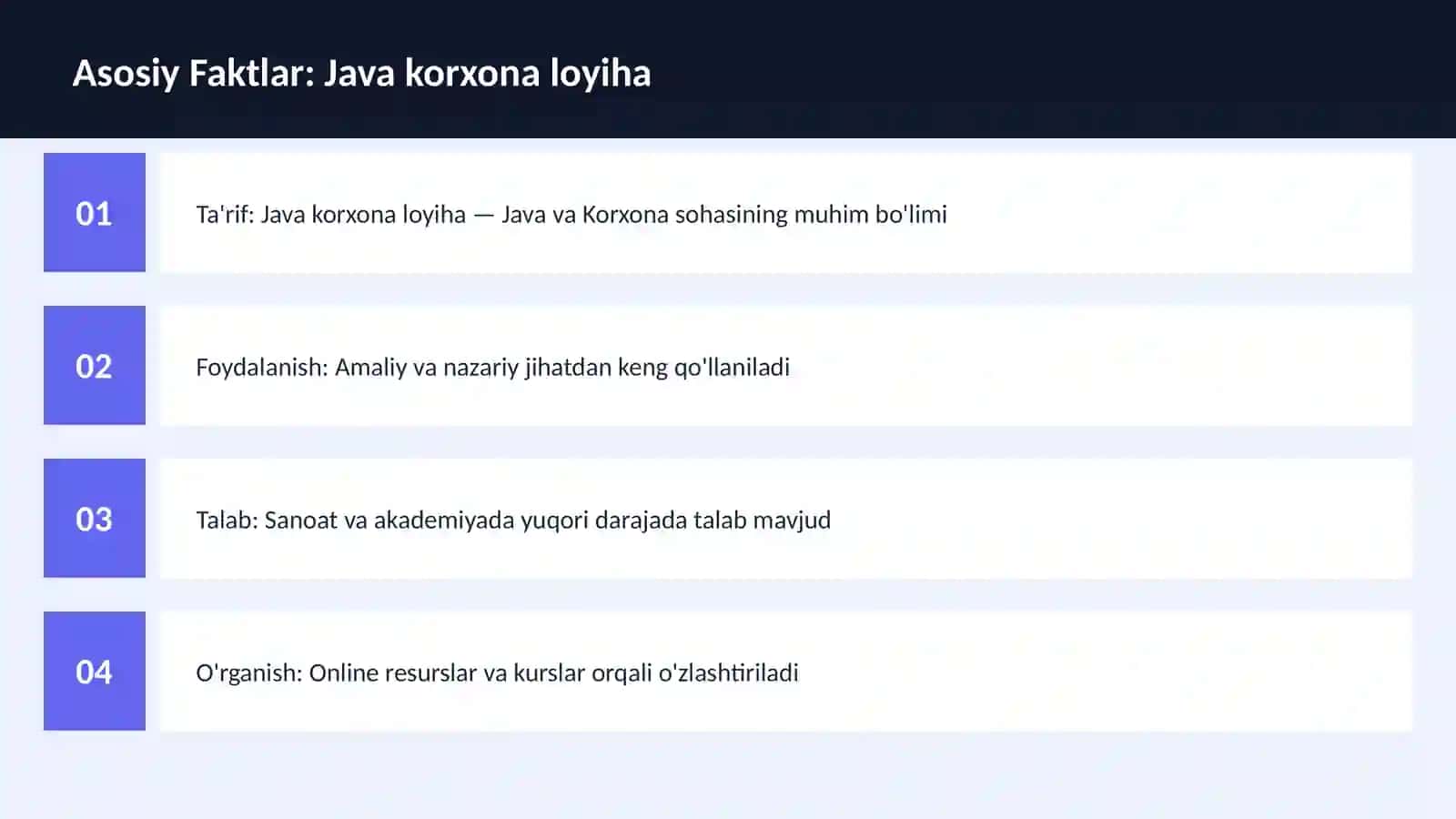 Java korxona loyiha 3