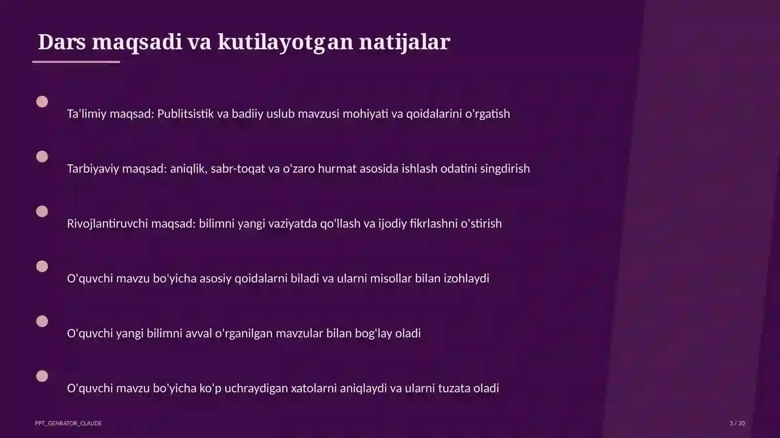 Publitsistik va badiiy uslub (10-sinf) 3