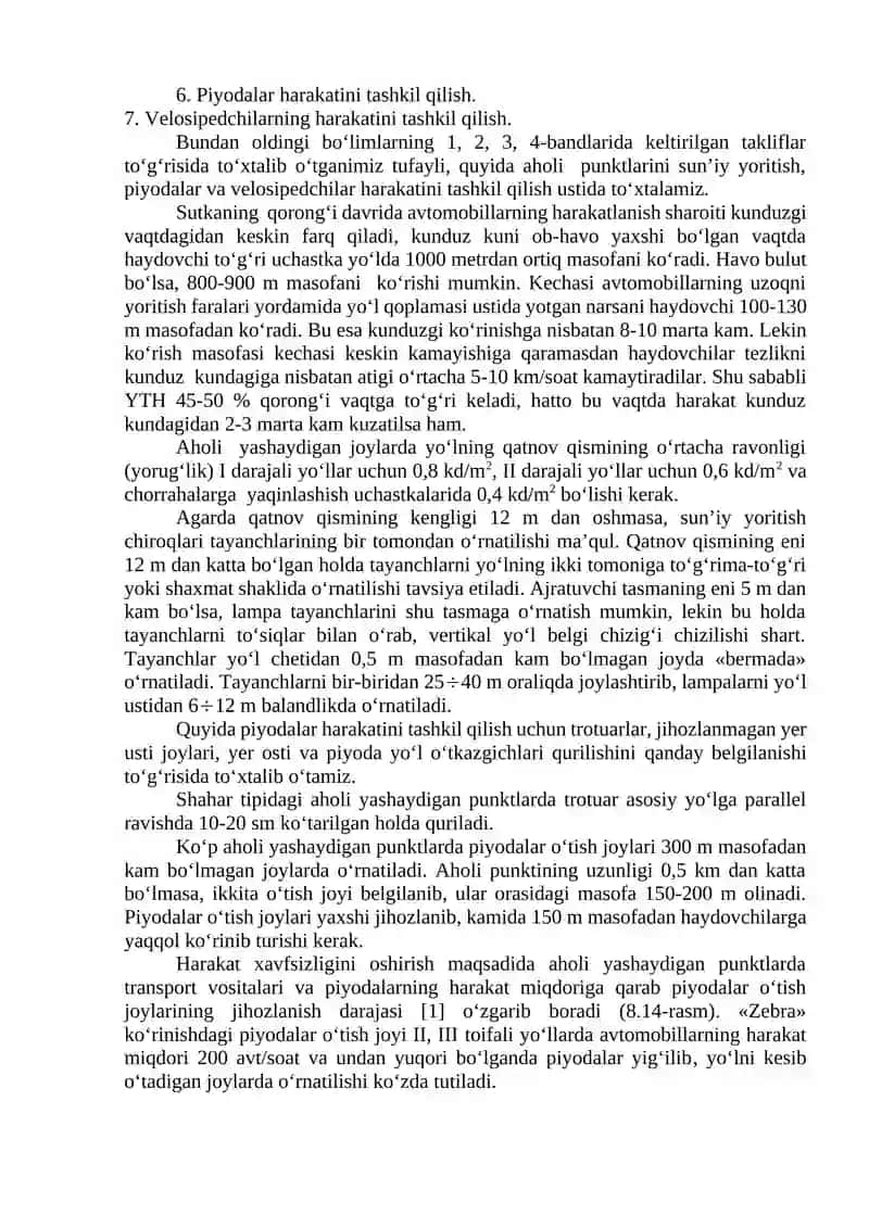 Piyodalar harakatini tashkil etish. 3