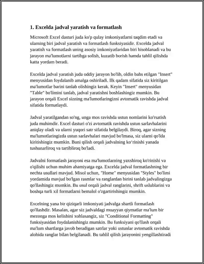 MICROSOFT EXCEL DASTURI IMKONIYATLARI 3