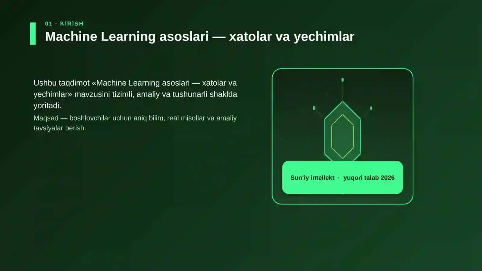Machine Learning asoslari — xatolar va yechimlar 3