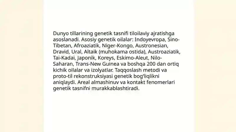 Dunyo tillari va tasnifi 3