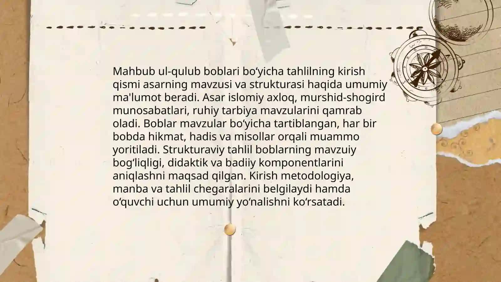 Mahbub ul-qulub boblari bo'yicha tahlil 3