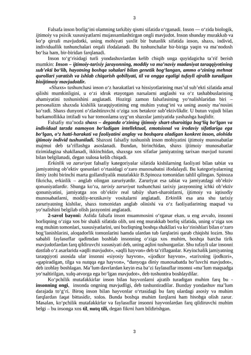 Inson falsafasi (Falsafiy antropologiya) 3