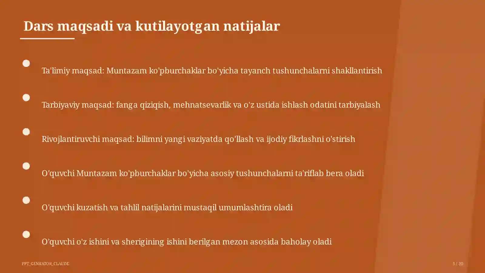 Muntazam ko'pburchaklar (9-sinf) 3