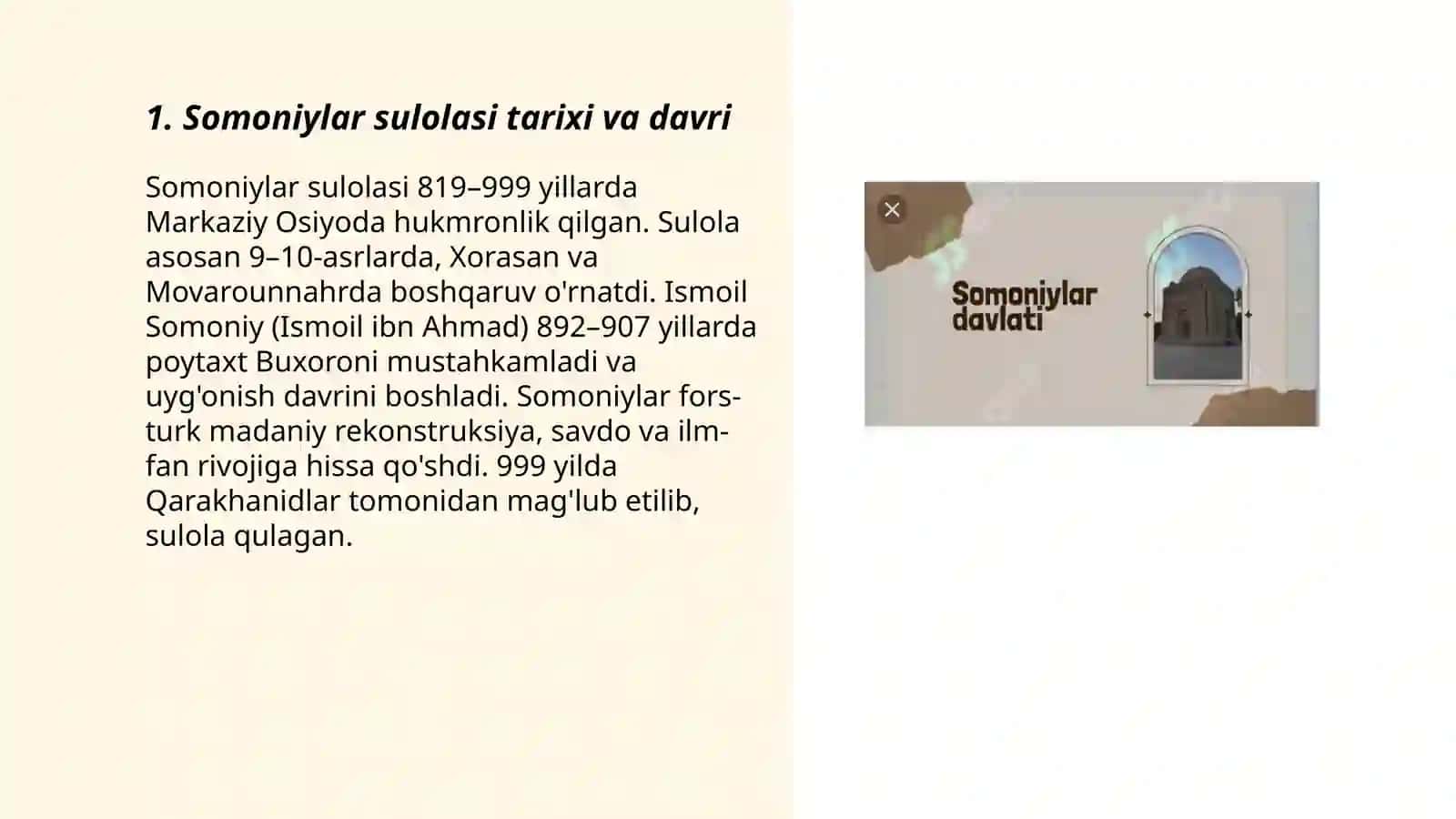 Somoniylar sulolasi tarixi va davri 3