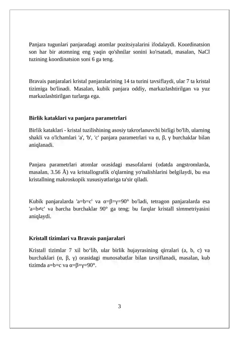 Moddalarning kristall tuzilishi 3