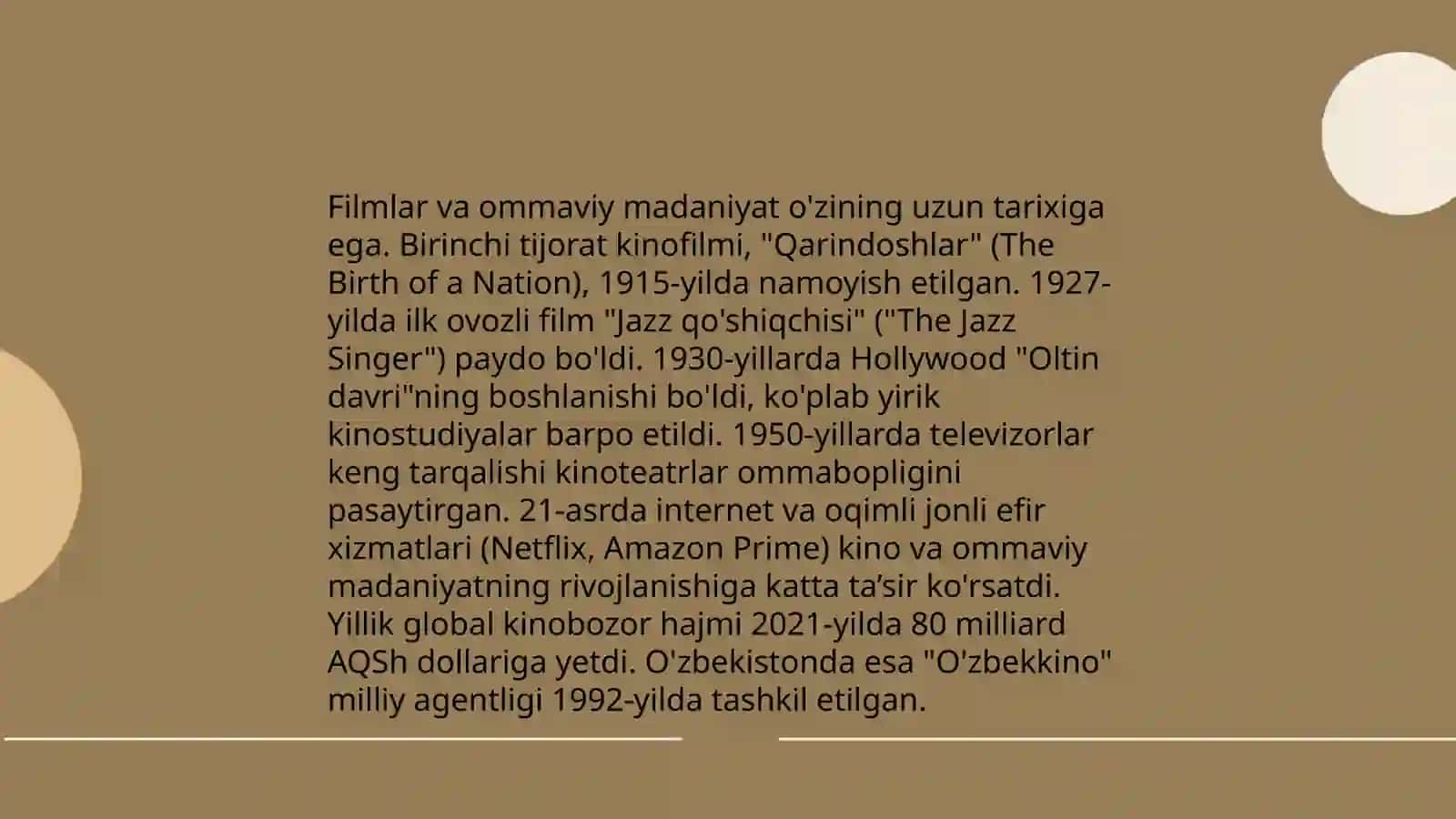 Ommaviy madaniyat va Filmlar tarixi 3