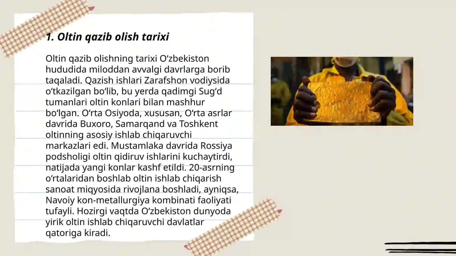 Oltin qazib olish 3