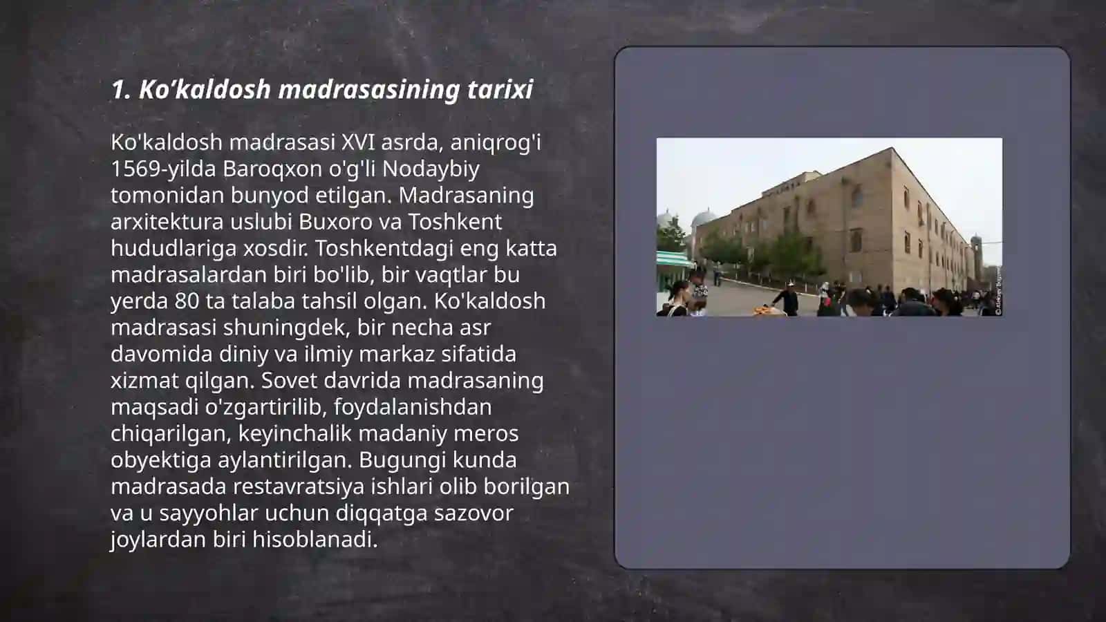 Buxorodagi Ko’kaldosh madrasasi 3