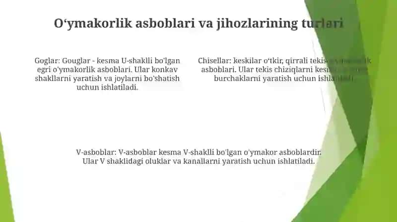 O'Yish Va Kesish Usullari 3
