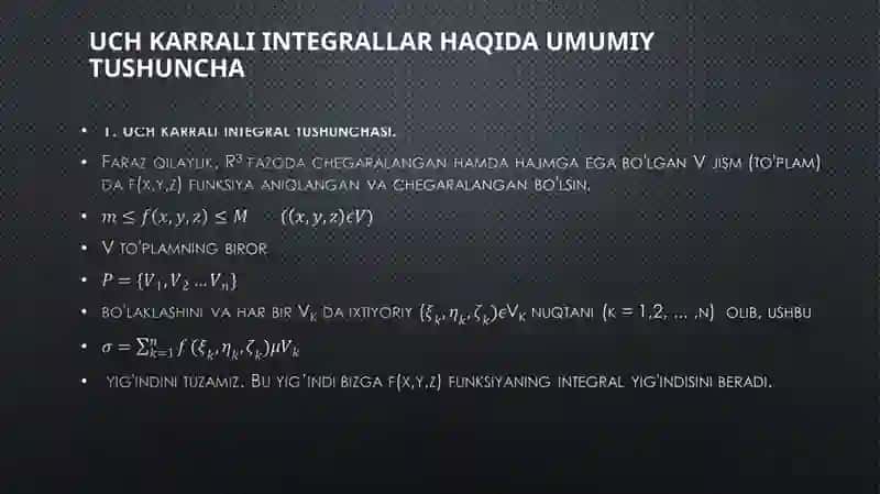 Uchkarrali integral lar va ularni hisoblash 3