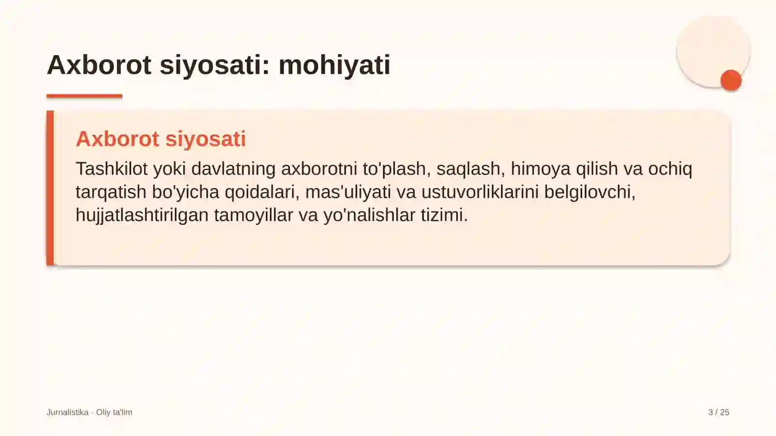 Hamshiralik ishida axborot siyosati 3