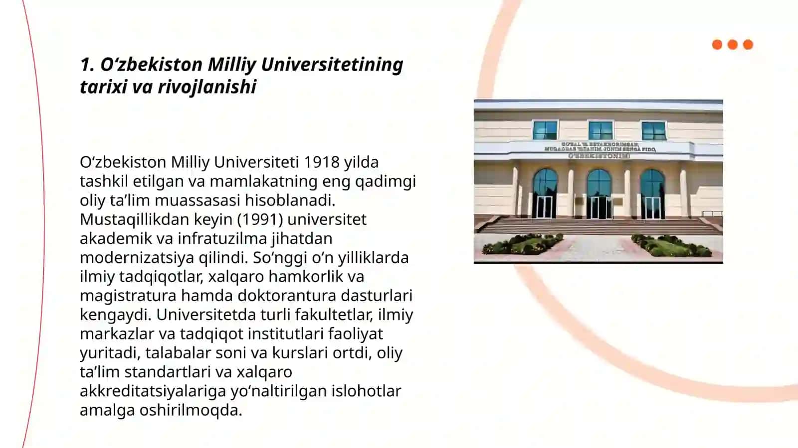 Oʻzbekistonda taʼlim Oʻzbekiston Milliy Universiteti 3