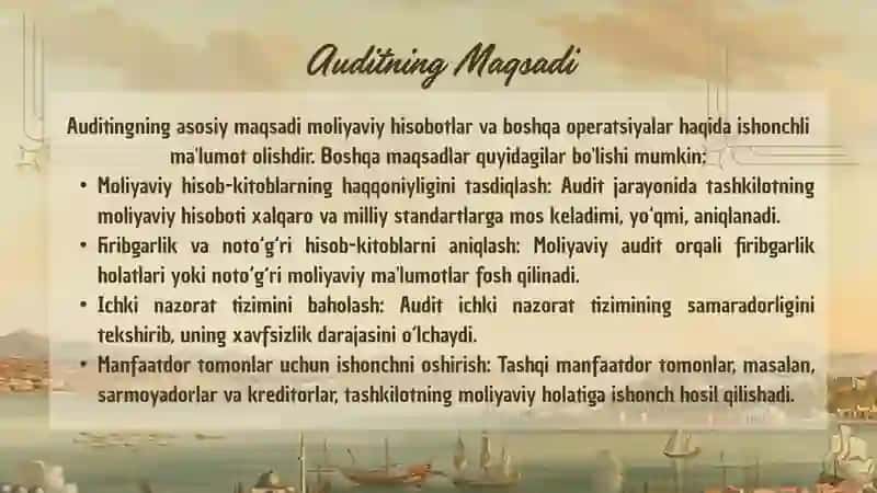 AUDITNING MOHIYATI, UNING MAQSADI VA VAZIFALARI 3