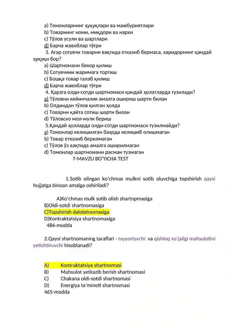 Олди-сотди шартномаси 3