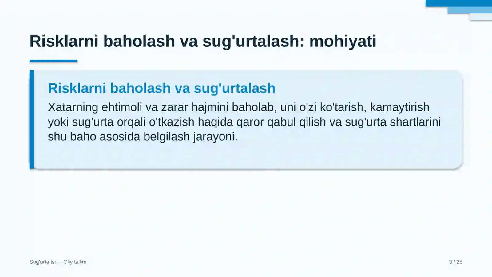 Faktoring kompaniyalarida risklarni baholash va sug'urtalash 3