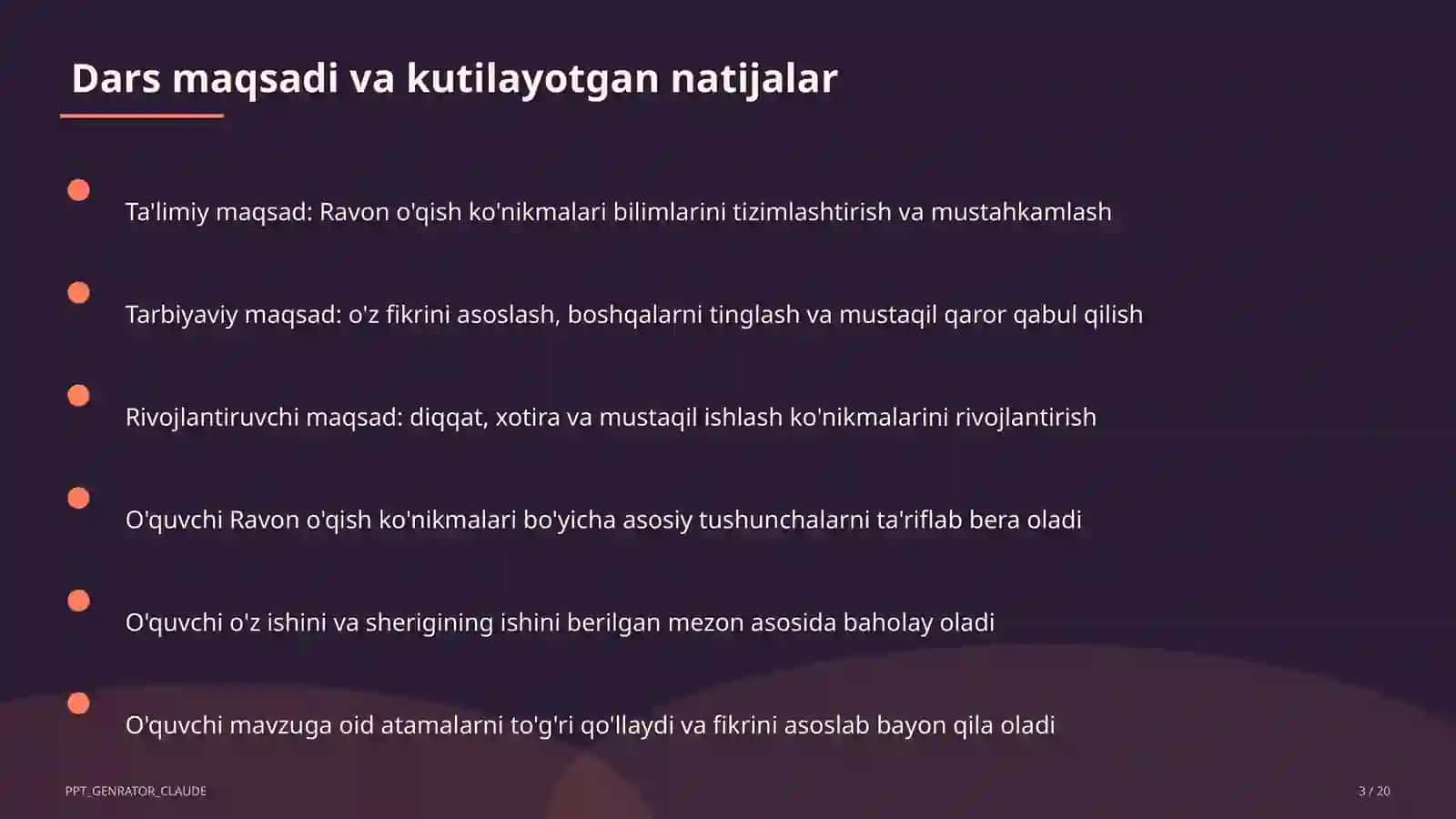 Ravon o'qish ko'nikmalari (1-sinf) 3