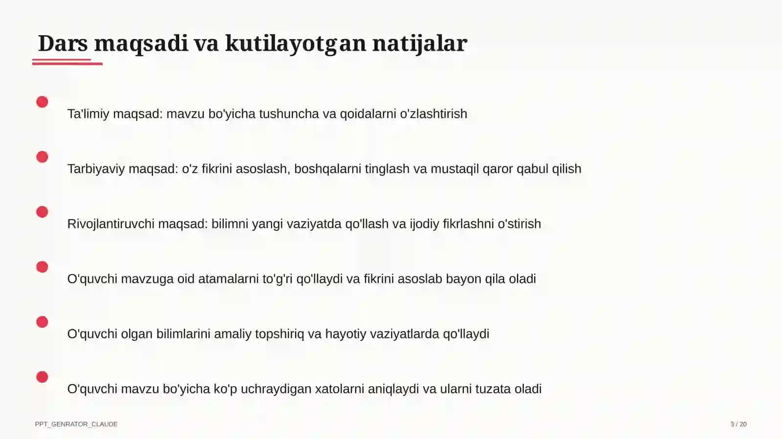 Sinf soati va tarbiyaviy tadbirlar (1–11) 3