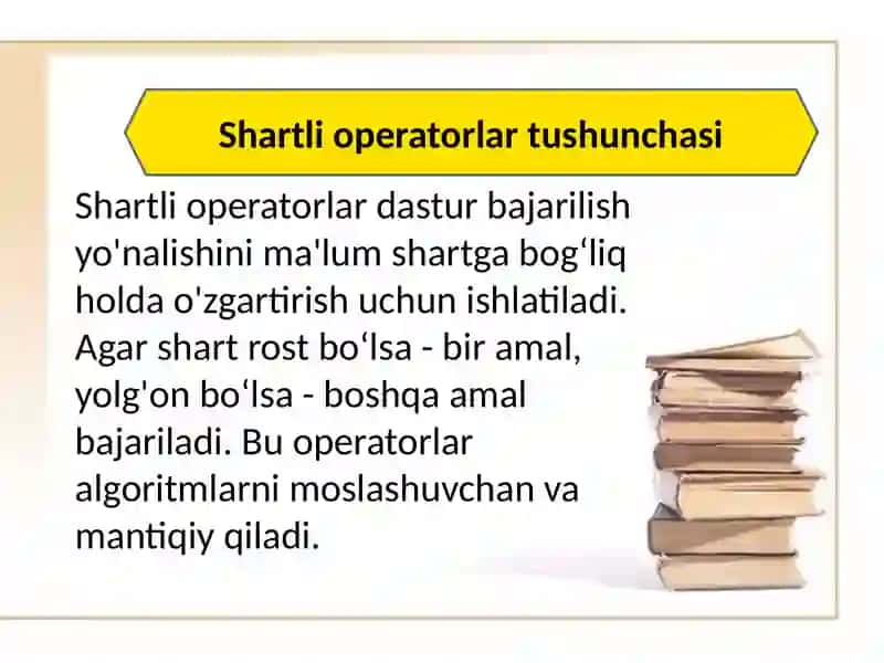 Dasturlashda shartli operatorlar bilan dastur tuzish 3
